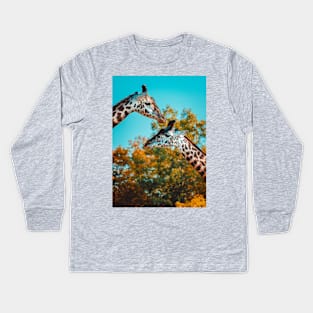 Couple of Giraffes Photograph Kids Long Sleeve T-Shirt